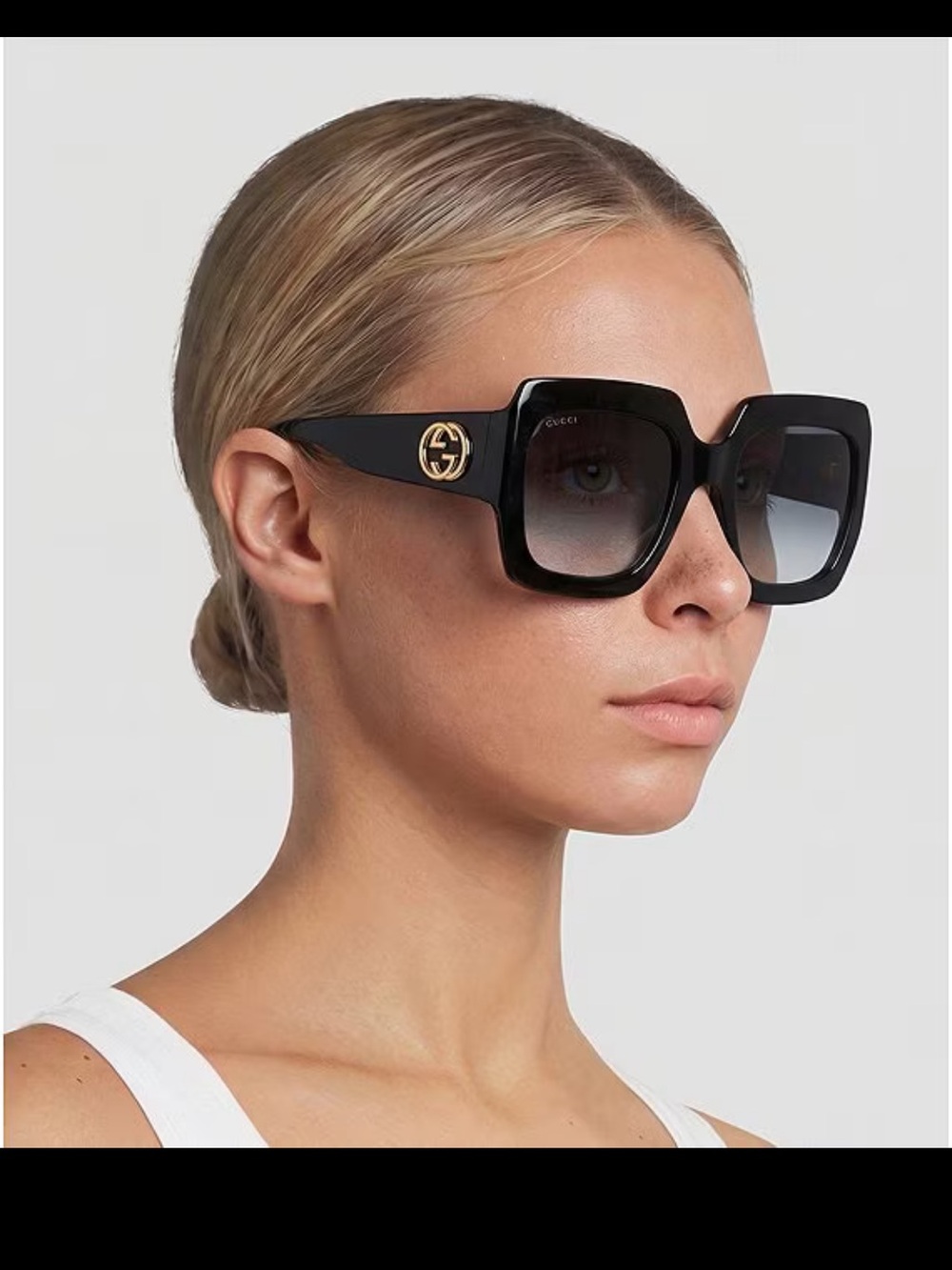 Authentic Gucci Women's GG0053SN Square Statement Sunglasses Retail $545